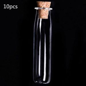 Lot De 10 Mini Bouteilles En Verre Avec Bouchon En Liege, Bocaux Transparents, Petits Flacons De Mariage, Messages, Bijoux, Bricolage, Gris Clair - Neuf