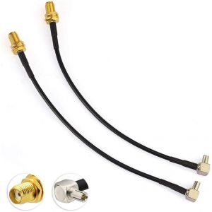 RG174 Cable Antenna 4G LTE Extension Adapter SMA to TS9 Right Angle Plug Pigtail Cable 15cm 2pcs for Netgear AC785 Hsdpa Huawei 2G 3G 4G LTE High Speed Mobile UMTS Antenna - Neuf