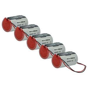 vhbw 5x Pile compatible avec DSC WT4911B, WT4911, WT4911BM, IMPASSA syst&egrave;me d'alarme, sir&egrave;ne ext&eacute;rieure radio (14500mAh, 3,6V, Li-MnO2) - Neuf