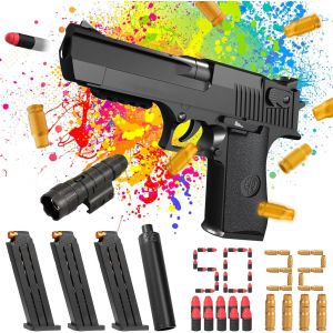 Kal-Pistolet Aigle Désertique Avec Munitions Et Cartouches De Place, Jouet Pour Enfants Avec Cible En Mousse Pour Nerf - Neuf