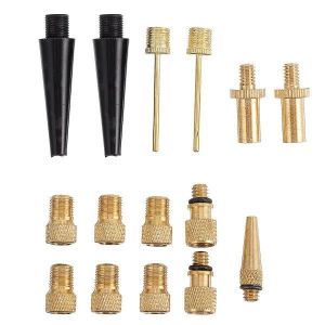 Kit D'adaptateurs Pour Pompe À Vélo 15 Pièces : Convertisseurs De Valve Presta Vers Schrader, Aiguille Gonflable Et Buses Pour Un Gonflage Facile - Neuf