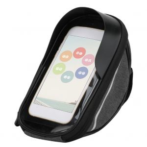 Sacoche Etanche Pour Guidon De Velo Avec Ecran Tactile Et Sacoche Pour Telephone Portable, Gris - Neuf