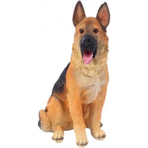 Mevronisshop-Décoration De Jardin En Résine Wolfdog Statue De Chien, Berger Allemand Intérieur Et Extérieur, Paysage, Patio, Cour, Décoration Animale - Neuf
