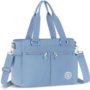 TZF-Sac Bandoulière Femme Grande Sacs a Main Imperméable en Nylon Sacoche avec Multi-Poches et Bandoulieres Réglable Sac Cabas Messager pour Voyage École Usage Quotidien - Neuf