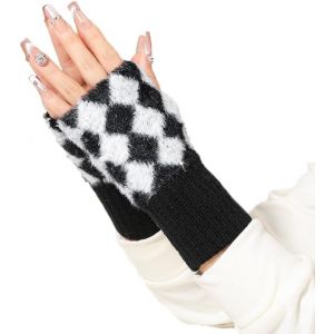 Mitaines Demi Doigts Femme,Gants En Tricotés Sans Doigts,Mitaines Courts Hiver Et Automne,Moufle À Écran Tactile Chauds,Manchons Bras Gants Pour Travail Ski Ecrire Conduire Voyage"".[J748] - Neuf