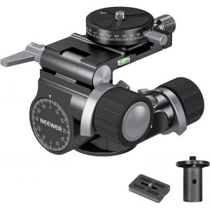 NEEWER T&ecirc;te de Tr&eacute;pied &agrave; Engrenage Bidirectionnel avec Micro-R&eacute;glage Millim&eacute;trique T&ecirc;te Panoramique Inclinable Plaque QR Panoramique 360&deg; Arca Compatible avec Sony Canon Nikon DSLR Charge 6kg TH14 - Neuf