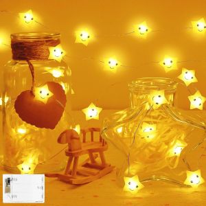 JGD-Guirlande Lumineuse &agrave; Piles, 2m 20 &Eacute;toiles LED, Guirlande Lumineuse Pour Enfants, Avec Minuterie, Pour l'Int&eacute;rieur, Pour la D&eacute;coration de Chambre, Anniversaire, Veilleuse, F&ecirc;te, No&euml;l-Blanc Chaud - Neuf