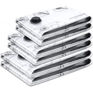 KALANKA-6 Pack Sac Sous Vide Vetement Aspirateur (2L + 2M + 2S), Sac de Rangement Sous Vide Réutilisable pour Les Voyages et Les Déménagements, Penderies, Vêtements,couettes, Draps, Oreillers - Neuf
