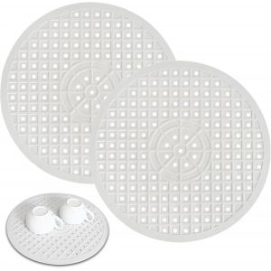 TIANYI-Tapis Evier Cuisine Caoutchouc, 2 Pièces Fond Evier Cuisine, 31 x 31 cm Fond D'évier Découpable, Tapis D'egouttage Evier, Rond Blanc, Insert D'évier Rond - Neuf