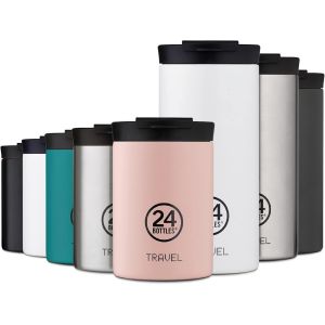 Letnerny-24bottles Travel Tumbler - Mug Isotherme Cafe Et The 350 Ml, Tasse Isotherme 100% Herm&eacute;tique, Thermos 6h Hot Et 24h Cold, Bouteille Gourde Isotherme Inox &Eacute;cologique Au Design Italien, Dusty - Neuf