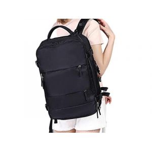 Sac &agrave; dos de voyage grande capacit&eacute; avec port USB et compartiment &agrave; chaussures - Noir - Neuf