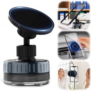Support Magn&eacute;tique Pour T&eacute;l&eacute;phone Portable, Support De Voiture &Agrave; Ventouse Magn&eacute;tique Pour Pare-Brise, Tableau De Bord Rotatif &Agrave; 720&deg; - Neuf