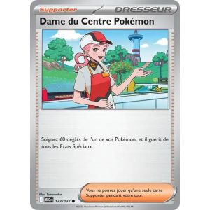 Carte Pok&eacute;mon - Dame Du Centre Pok&eacute;mon - 123/132 - M&eacute;ga-Evolution - Neuf