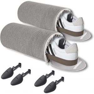 MEVRONISSHOP-2 PCS Sac Lavage Chaussures Machine &agrave; Laver avec 2 Paires d'embauchoirs R&eacute;glables, Nettoyage Complet &agrave; 360 &deg; R&eacute;utilisables Sac de Lavage avec Fermeture &Eacute;clair Cach&eacute;e pour tous types de C - Neuf