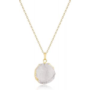 Tianyi-Collier Femme Pendentif Irr&eacute;gulier Pierre Brute - Neuf