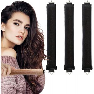 KAL-Boucle Sans Chaleur, 3 Pièces Boudin Cheveux Boucle Sans Chaleur, Bigoudis Sans Chaleur Rouleau Cheveux, Boucles Sans Chaleur Für Alle Haartypen (Noir, Grand) - Neuf
