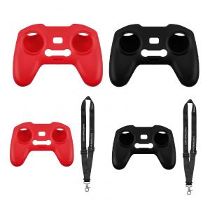 T&eacute;l&eacute;commande De Couleur Unie Antid&eacute;rapante Bo&icirc;tier En Silicone Souple Housse De Protection Anti-Poussi&egrave;re Pour Dji Fpv Combo Drone_Red Avec Corde-G&eacute;n&eacute;rique - Neuf