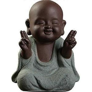 Petite mignonne statue de Bouddha en céramique poupée bébé décoration créative en céramique exquise poupée cadeau chinoise - Neuf