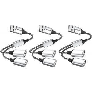 JGD-Adaptateur USB 2.0, double port USB pour ordinateur portable/Mac/Tesla Model 3 charge/transfert de donn&eacute;es - Neuf