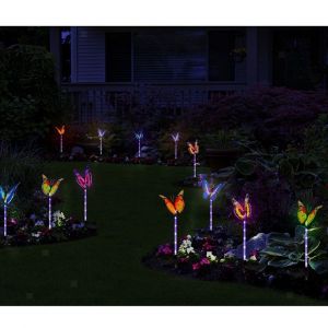 Pochette Solaire Pochettes à Papillon LED Lumière Lumière De Jardin Pot De - Neuf