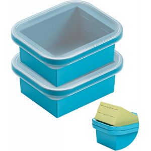 Kal-Jumbo Silicone Congélateur De Congélation Avec Couvercle, Plateau De Congélation Pour Soupes, Grand Récipient De Stockage Pour Sauce Préparation De Repas Yoghourt Avoine, 600ml - Neuf