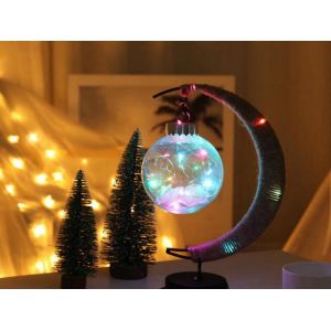 Lampe De Table Led En Forme De Lune &iquest; Veilleuse Multicolore Pour Bureau Et Chevet, &Agrave; Piles, &Eacute;tanche Ip55 - Neuf