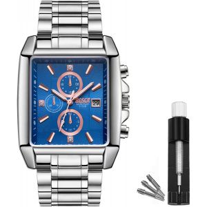 Montres Pour Hommes (Sans Chronographe),Montre Homme Analogique 42mm En Acier Inoxydable Facile &Agrave; Lire,Montre D'affaires Classique De Luxe &Eacute;tanche Jusqu'&agrave; 30m Pour Hommes.[J756] - Neuf