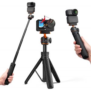 JGD-Tr&eacute;pied Magn&eacute;tique &agrave; D&eacute;tachement Rapide 25,6""/65 cm Compatible avec DJI Osmo Nano/Osmo Action 6, Poign&eacute;e Extensible 2-en-1 avec Tige de Prolongation, Perche &agrave; Selfie avec Rotule 360&deg; - Neuf