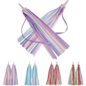 Kal-Lot De 2 Rubans Colorés Pour Vélo Pour Enfants - Pour Guidon De Scooter/Vélo, Cadeaux D'anniversaire, Sûrs Et Faciles À Attacher - Rose Jaune - Neuf