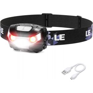 Eryi-Le Lampe Frontale Led Rechargeable Puissante, 1300 Lux Usb Torche Frontale 5 Modes D'éclairage Avec Lumière Rouge, Étanche Ipx4, Portable Lumiere Frontale Pour Camping, Pêche, Randonnée, Bricola - Neuf
