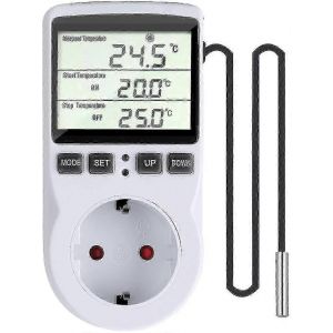 Thermostat De Prise De Contrôleur De Température Numérique Pour Récipient En Verre De Ferme De Serre Eu-Plug - Neuf
