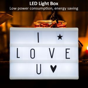 Boite a lumiere LED cinematique, decoration de fete, de mariage, avec cartes de lettres (n¡ã?1) - Neuf