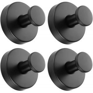 KALANKA-Crochet Ventouse, Lot de 4 Porte-Serviettes avec Ventouse, Crochet &agrave; Serviettes Noir Ventouses, Crochets &agrave; Ventouse R&eacute;utilisables Extra Forts, Crochets &agrave; Ventouse Imperm&eacute;ables pour Salle de - Neuf