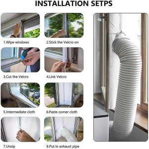 Joint d'&eacute;tanch&eacute;it&eacute; de porte/fen&ecirc;tre d'&eacute;vacuation de climatiseur mobile de 4 m pour tuyau d'air et s&eacute;cheur d'air. - Neuf