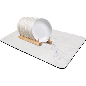 Eryi-Tapis Egouttoir Vaisselle 60x40 Cm, Tapis Vaisselle Egouttoir Absorbant, Cacher La Tache Tapis Vaisselle, Tapis De Sechage Vaisselle Pour Machines À Café, Ustensiles De Cuisine, Éviers, Bar - Neuf