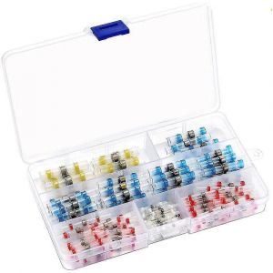 150PCS soudure joint fil connecteurs kit Connecteurs bout &agrave; bout thermor&eacute;tractables &eacute;tanches et isol&eacute;s Electri - Neuf