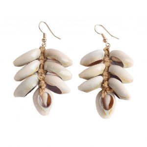 Conque Coquille Boucles D'oreilles Boho Style Coquillage Boucles D'oreilles Boucles D'oreilles Tiss&eacute;es &Agrave; La Main Pour Femmes Filles Couleur Caf&eacute; - Neuf
