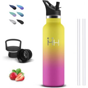 Kalanka-Gourde, 500ml Gourde Isotherme, Anti Fuite, Bouteille Inox, Double Isolation, Bouteille Paille, Facile À Transporter, Gourd Metal, Sans Bpa, Gourd Reutilisable, Pour Bureau, Voyage, Camping, - Neuf