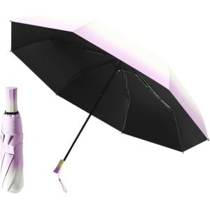 Tzf-Parapluie Pliant Voyage Compact Portable Femme Enfant,Design Dégradé,8 Baleines,Anti-Uv Upf50+ Téflon Ultra-Déperlant - Neuf