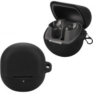 Coque pour SoundPEATS Air 5, Soft TPU Silicone Ultrafine Anti-Rayure Anti-Drop Protective Cover avec Mousqueton pour SoundPEATS Air5, Noir - Neuf