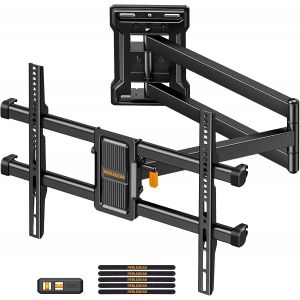 SUBZONAL-Support Mural TV &agrave; Bras Long, Support TV &agrave; Mouvement Complet pour T&eacute;l&eacute;viseurs de 32-65&iquest;, Capacit&eacute; de Charge de 60 kg, Support TV d'angle avec Pivotement de &plusmn;90&deg;, VESA Max 400x400mm, PGMF24B - Neuf