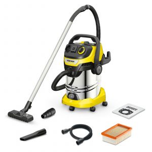 Karcher Aspirateur eau et poussi&egrave;res WD 6 P S V-30/6/22/T avec cuve m&eacute;tal 30 litres, cable de 6 m&egrave;tres et flexible 2,2 m&egrave;tres, prise &eacute;lectroportatifs, bouchon de vidange - Neuf