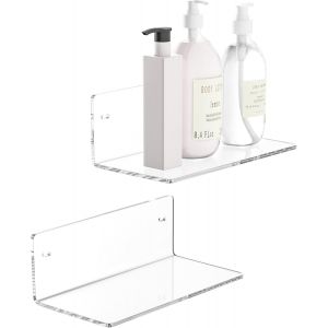 Cmwx-Lot De 2 Étagères Murales Transparentes En Acrylique De 20 Cm - Pour Le Rangement De La Pièce, La Décoration De La Pièce, Gain De Place, 10 Cm De Profondeur - Neuf