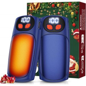 JGD-Chauffe Main Rechargeable Amovible 2 en 1,Affichage LED et 5 R&eacute;glages de Chaleur,USB-C Chaufferette &Eacute;lectrique Main de Poche Reutilisable,Cadeaux de No&euml;l Cadeau Homme Femme - Neuf