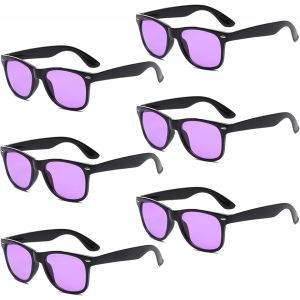 Lot De 6 Lunettes De Soleil Néon Pour Homme - Vintage - Lunettes De Soleil Colorées Cool Rétro Drôles - Fête Pour Hommes Et Femmes - Neuf