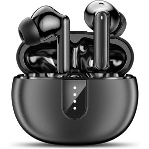 Hifi Stereo Bluetooth Headphones With Hd Mic, Wireless Bluetooth Headphones Waterproof Ip7, Air Earbuds Pod Wireless Headphones 24 Hours Compatible With Iphone And Android Black - Neuf