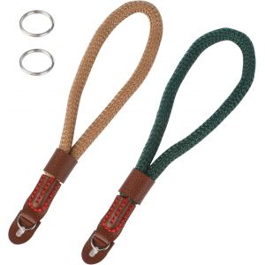2pcs Sangle De Poignet pour Appareils Photo,Dragonne pour Appareil Photo Sangle De Sécurité pour Caméras Sangle De Protection pour Appareils Photo Numériques(Vert Et Marron) - Neuf