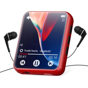 Lecteur MP3 32 Go Bluetooth 5.0, Lecteur de Musique Portable avec Haut-Parleur, Qualité Sonore Haute Fidélité avec Enregistrement, Radio FM, E-Book, Prise en Charge jusqu'à 128 Go - Neuf