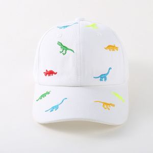 Kids Blanc Chapeau De Soleil Dinosaure Casquette De Baseball Réglable Chapeau D'été Pour Les Garçons, Les Filles - Neuf