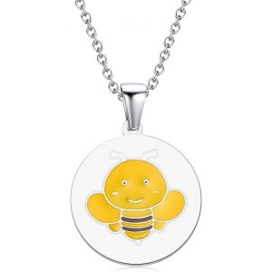 Kal-Collier Pour Filles, Collier Cadeau Bijoux Pendentif Lapin Papillon &Eacute;l&eacute;phant Paresseux Ange Tortue Flamant Coccinelle Dauphin Girafe Panda Abeille Koala Licorne - Neuf